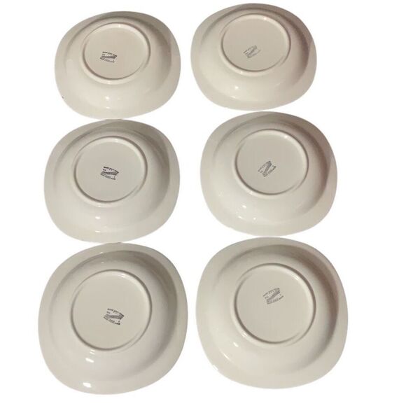 Taylor Smith Taylor USA Vintage Conversation Marsh Violet Soup Bowls Set of 6 - Picture 2 of 6